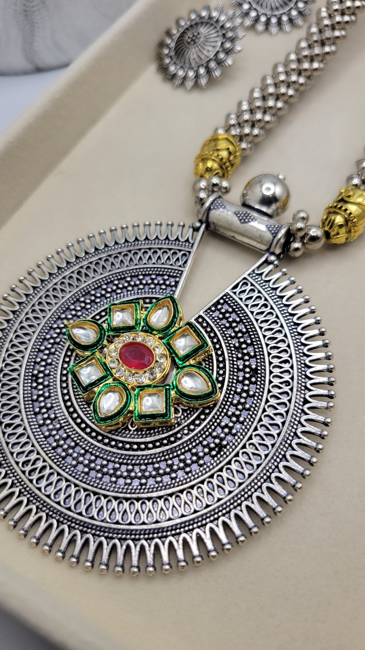 Oxidized necklace set