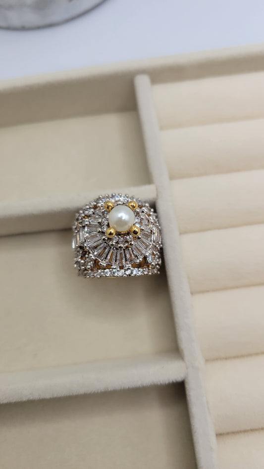 Zircon Pearl Ring