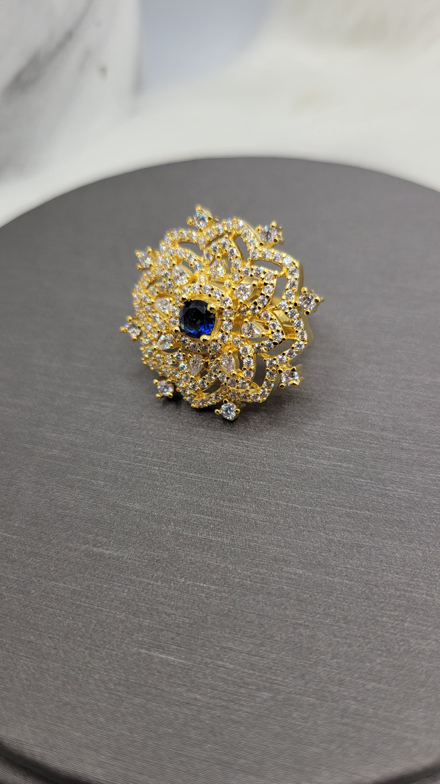 CZ blue stone ring