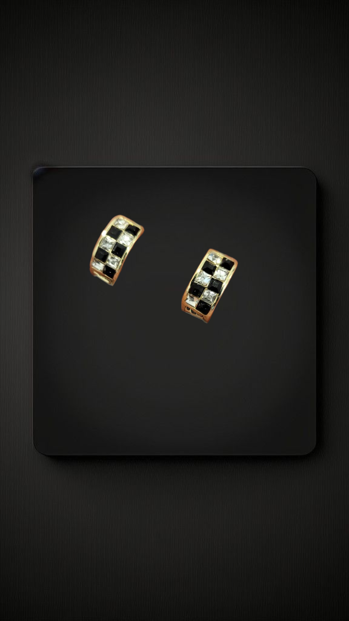 Plaid huggie earrings
