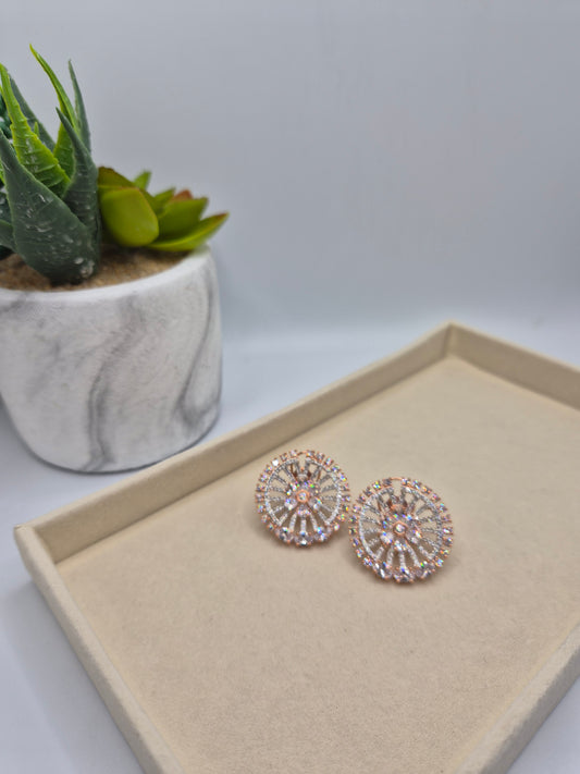Rose gold AD earrings
