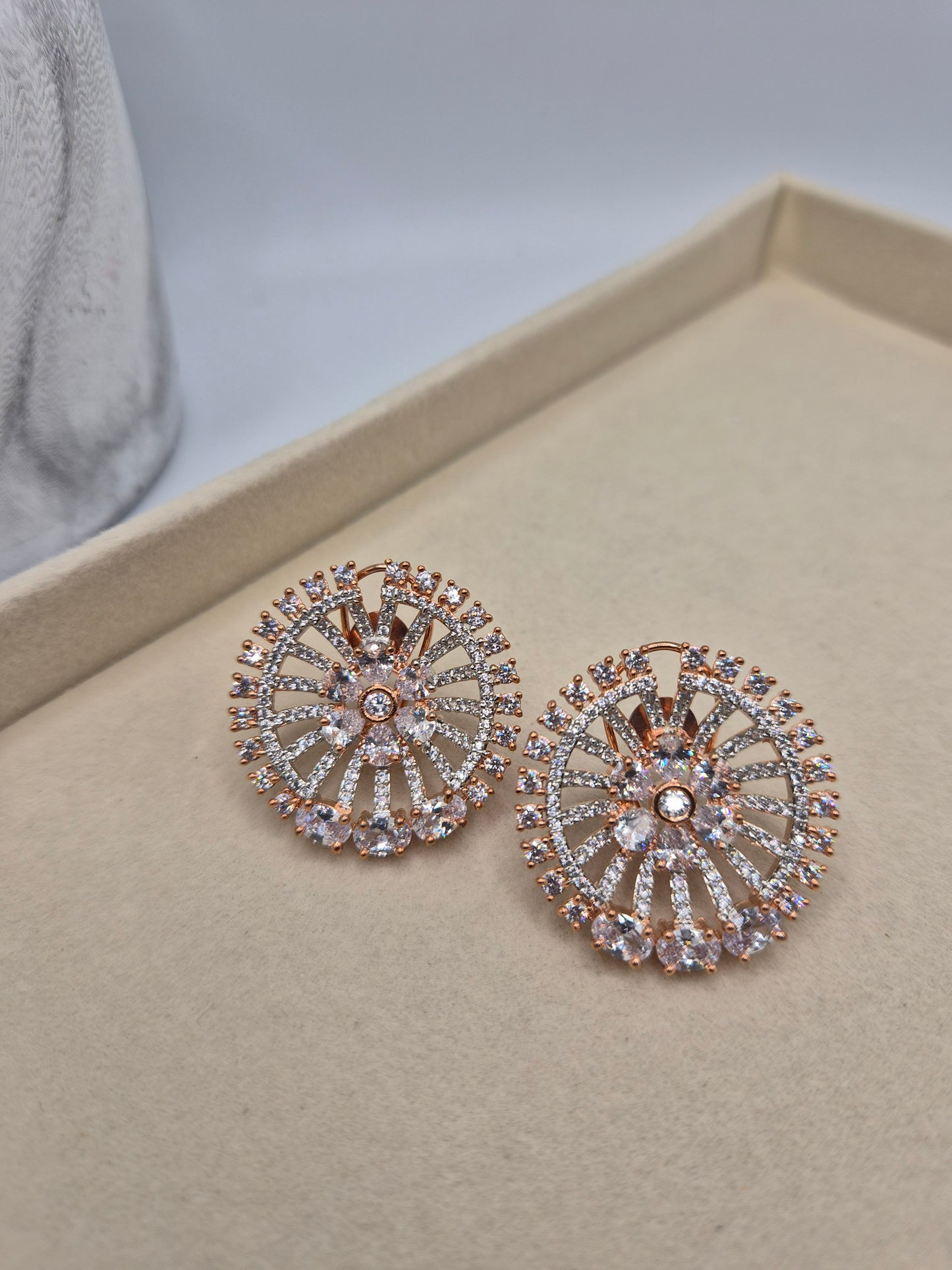 Rose gold AD earrings