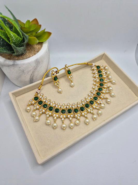 Pearl Kundan Set