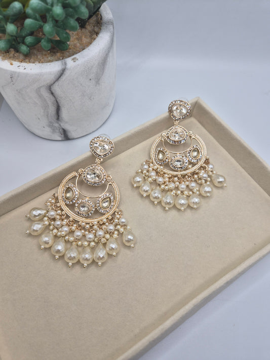 Kundan pearl earring