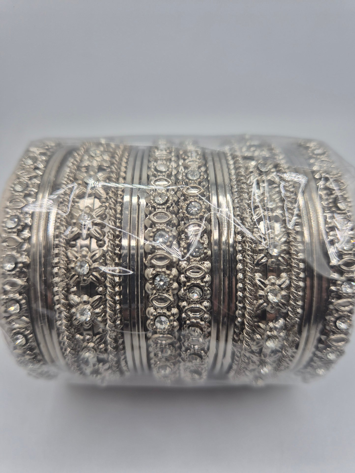 Silver oxidized bangles