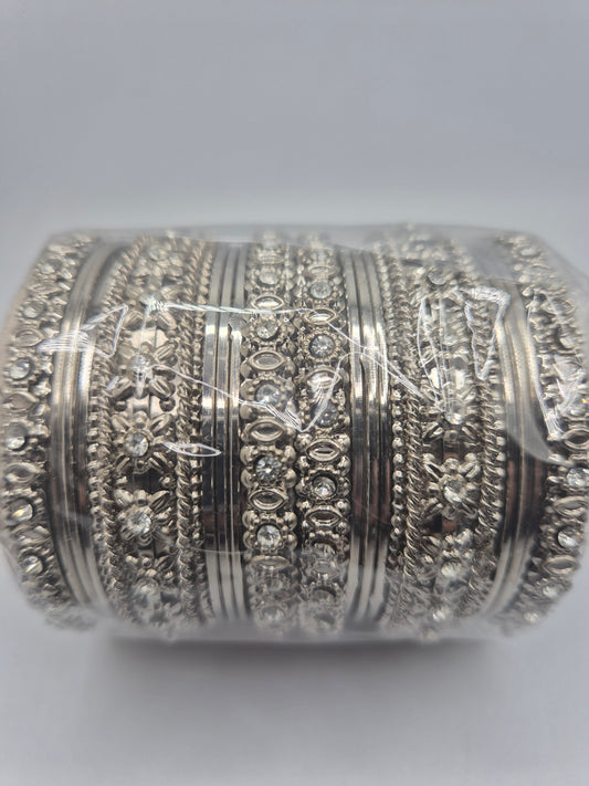 Silver oxidized bangles