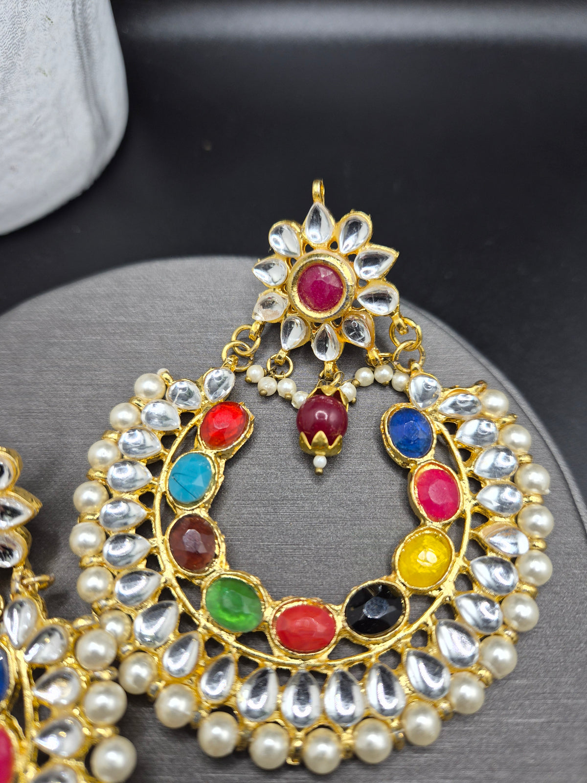 Kundan statement earrings