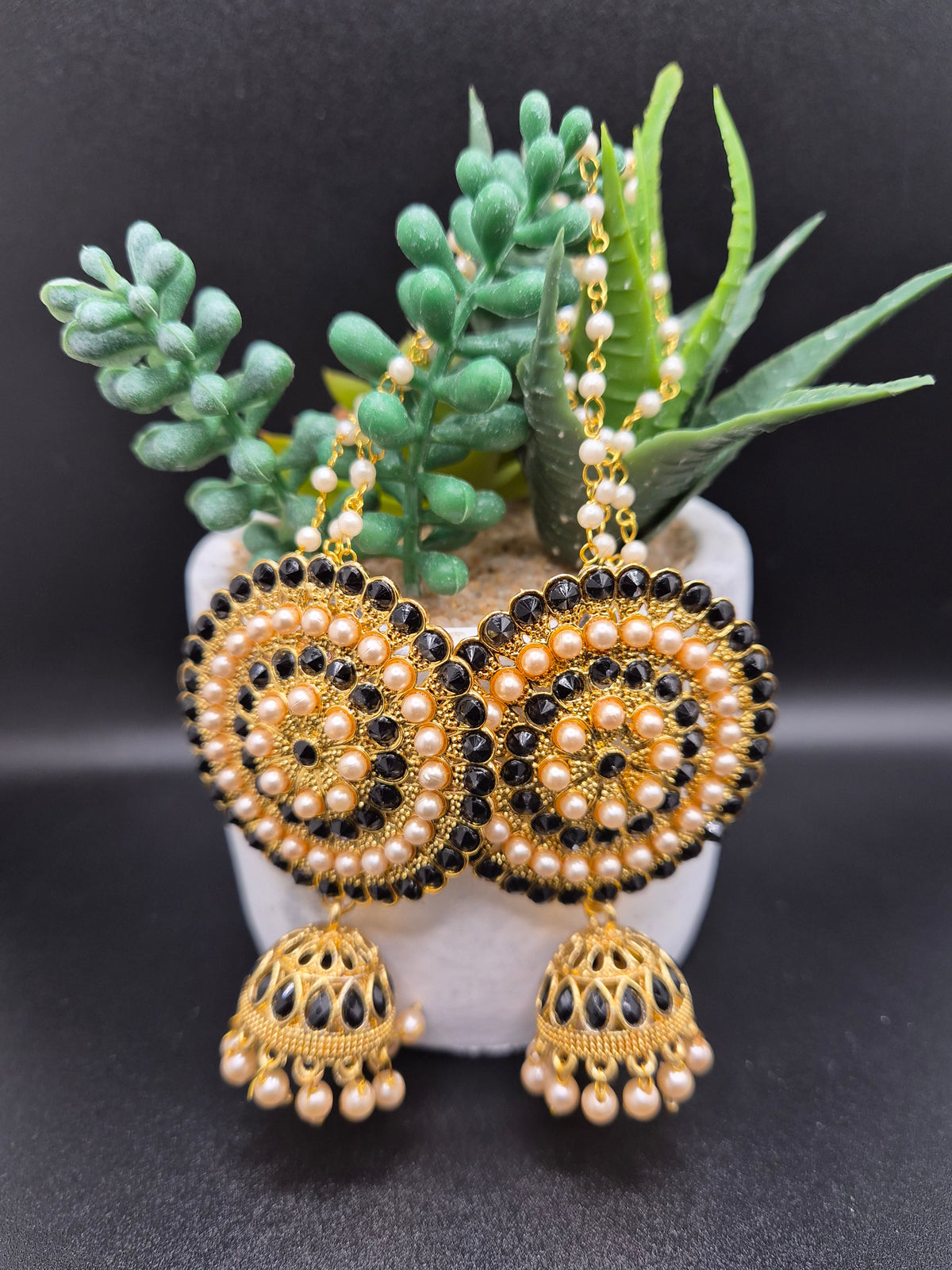 Earrings with ear chain