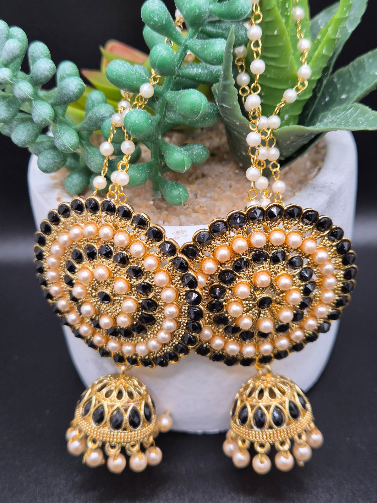 Earrings with ear chain