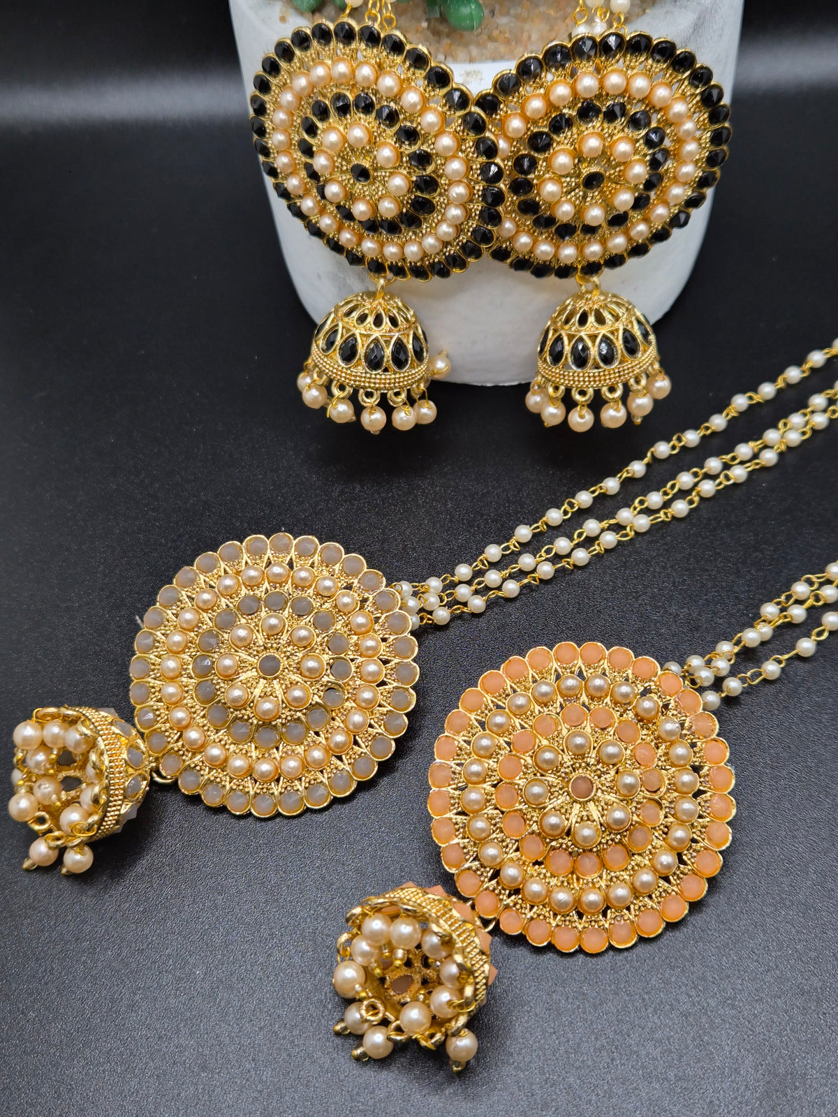 Earrings with ear chain